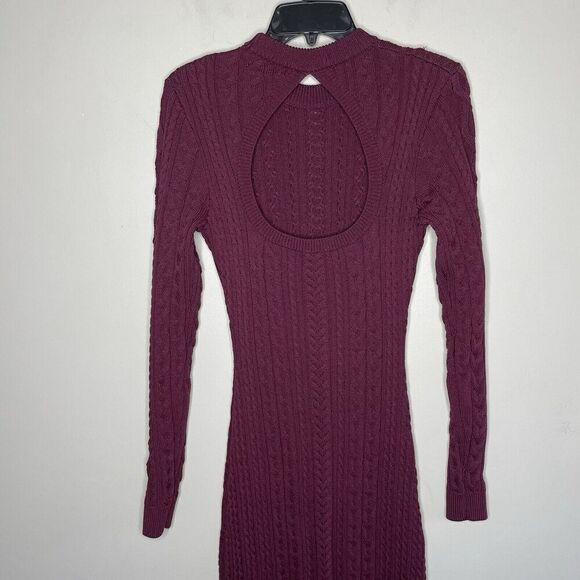 RONNY KOBO Collective Sweater Dress Women Medium Backless Midi Dark Red - Picture 11 of 14